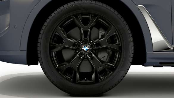 Llanta de aleación ligera BMW de 21 pulgadas con radios en Y estilo 752, en Jet Black, juego completo de ruedas de invierno con RDCi